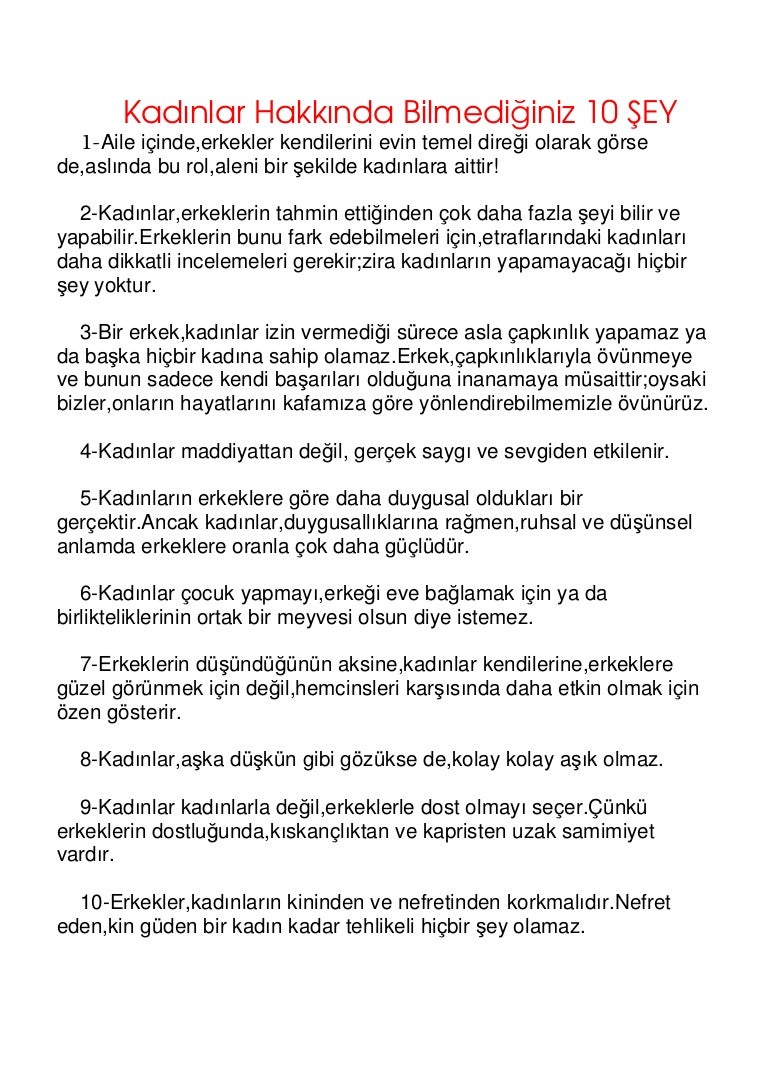Kadın ve erkek arasındaki 10 temel fark Kadın ve erkek arasındaki 10 temel fark